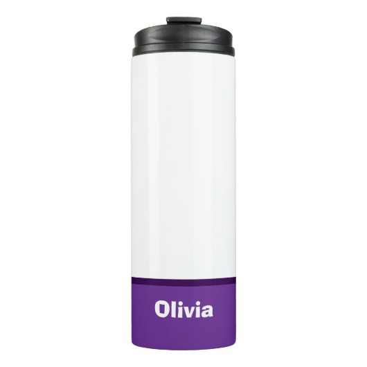 Minimalistischer moderner Streifenname oder Monogr Thermosbecher (Vorderseite)