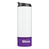 Minimalistischer moderner Streifenname oder Monogr Thermosbecher (Nach rechts gedreht)
