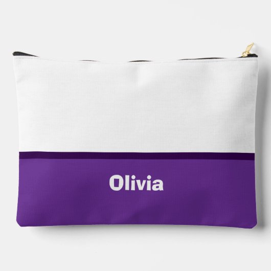 Minimalistischer moderner Streifenname oder Monogr Zubehörtasche (Rückseite)