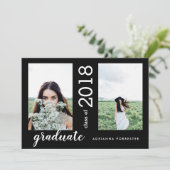 Minimalistischer moderner Studiengang zwei Foto| S Einladung (Stehend Vorderseite)