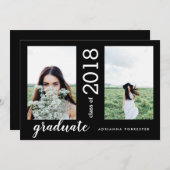 Minimalistischer moderner Studiengang zwei Foto| S Einladung (Vorne/Hinten)