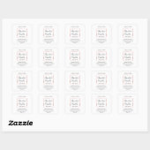 Minimalistischer, moderner Typografie Quadratischer Aufkleber (Blatt)
