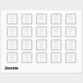 Minimalistischer, moderner Typografie Quadratischer Aufkleber (Blatt)