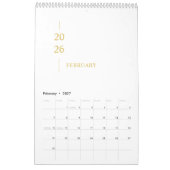 Minimalistischer moderner Wandkalender 2026 (Feb 2027)