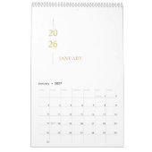 Minimalistischer moderner Wandkalender 2026 (Jan 2027)