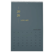 Minimalistischer moderner Wandkalender 2026 (Jan 2027)