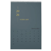 Minimalistischer moderner Wandkalender 2026 (Feb 2027)