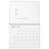 Minimalistischer moderner Wandkalender 2026 (Feb 2027)