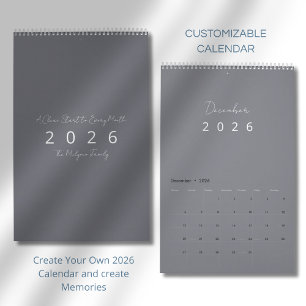 Minimalistischer moderner Wandkalender 2026