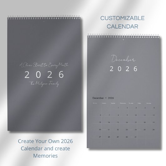 Minimalistischer moderner Wandkalender 2026