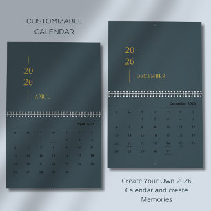 Minimalistischer moderner Wandkalender 2026