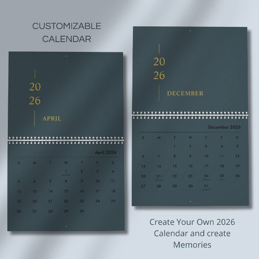 Minimalistischer moderner Wandkalender 2026