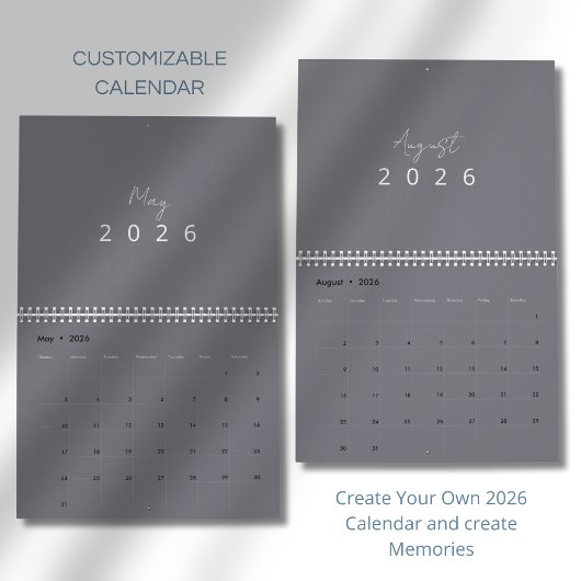 Minimalistischer moderner Wandkalender 2026
