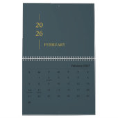 Minimalistischer moderner Wandkalender 2026 (Feb 2027)