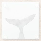 Minimalistischer moderner Wasserfarbenwhalfluch Glasuntersetzer (Rückseite)