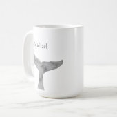 Minimalistischer moderner Wasserfarbenwhalfluch Kaffeetasse (Vorderseite Links)