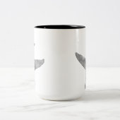 Minimalistischer moderner Wasserfarbenwhalfluch Zweifarbige Tasse (Mittel)