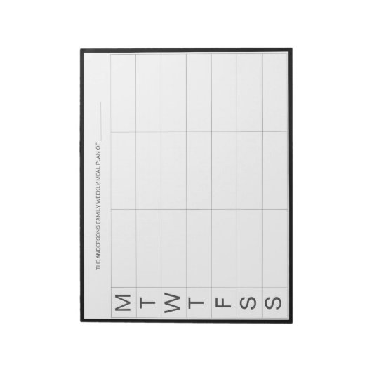 Minimalistischer moderner Wochenmehlplaner Notepad Notizblock (Rotiert)