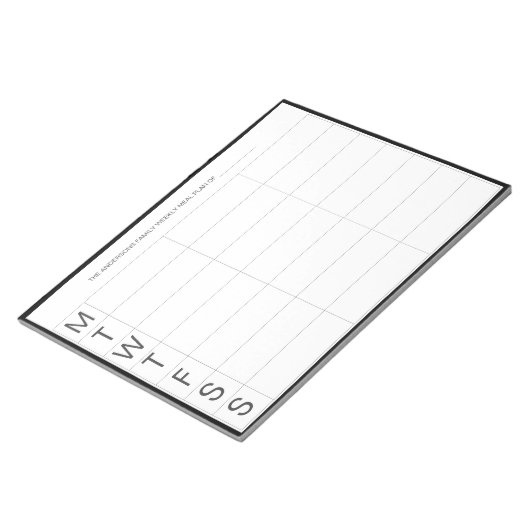 Minimalistischer moderner Wochenmehlplaner Notepad Notizblock (angewinkelt)