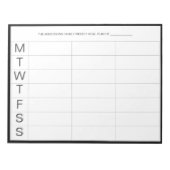Minimalistischer moderner Wochenmehlplaner Notepad Notizblock (Vorderseite)