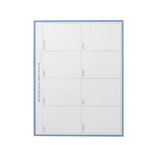 Minimalistischer moderner Wochenplaner Notepad |Bl Notizblock (Rotiert)
