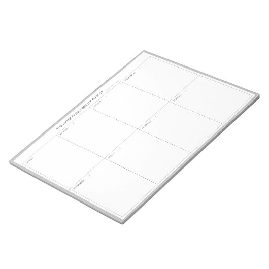 Minimalistischer moderner Wochenplaner Notepad | G Notizblock (angewinkelt)