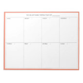 Minimalistischer moderner Wochenplaner Notepad |La Notizblock (Vorderseite)