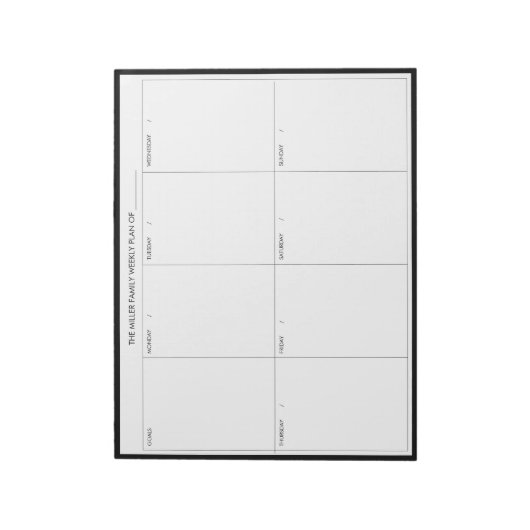 Minimalistischer moderner Wochenplaner Notepad Notizblock (Rotiert)