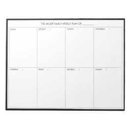 Minimalistischer moderner Wochenplaner Notepad Notizblock
