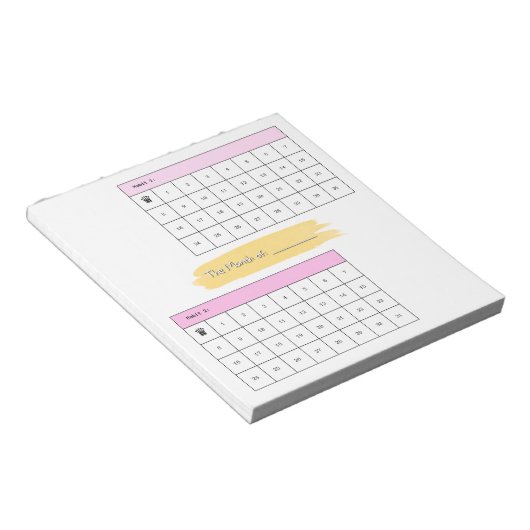 Minimalistischer monatlicher Habit-Tracker Notizblock (angewinkelt)