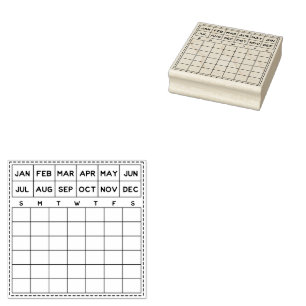 Minimalistischer Monatskalender Gummistempel