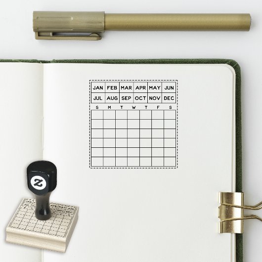Minimalistischer Monatskalender Gummistempel
