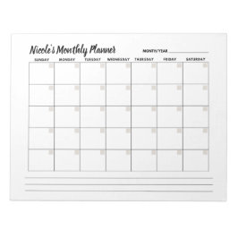 Minimalistischer Monatskalender Notizblock