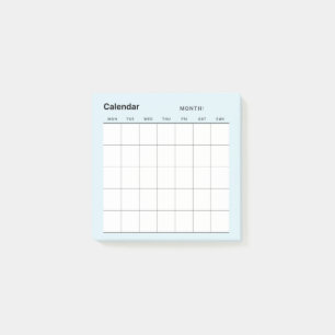 Minimalistischer Monatskalender Post-it Klebezettel