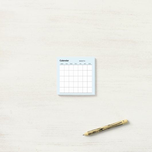 Minimalistischer Monatskalender Post-it Klebezettel (Auf Schreibtisch)