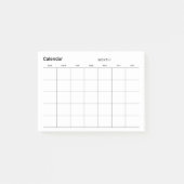 Minimalistischer Monatskalender Post-it Klebezettel (Vorderseite)