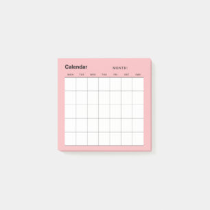 Minimalistischer Monatskalender Post-it Klebezettel