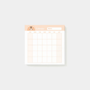 Minimalistischer Monatskalender Post-it Klebezettel