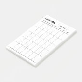 Minimalistischer Monatskalender Post-it Klebezettel (angewinkelt)