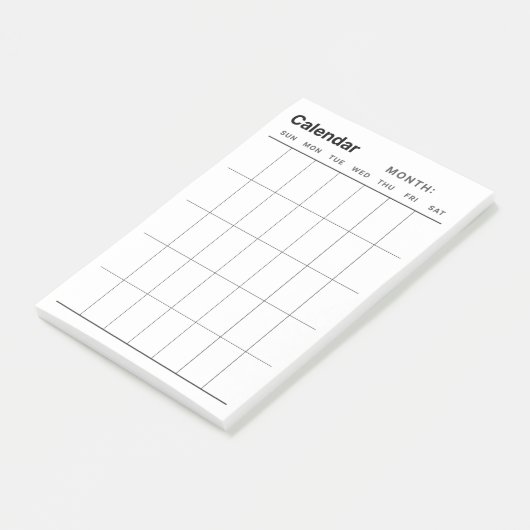 Minimalistischer Monatskalender Post-it Klebezettel (angewinkelt)