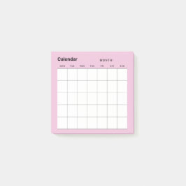 Minimalistischer Monatskalender Post-it Klebezettel