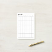 Minimalistischer Monatskalender Post-it Klebezettel (Auf Schreibtisch)