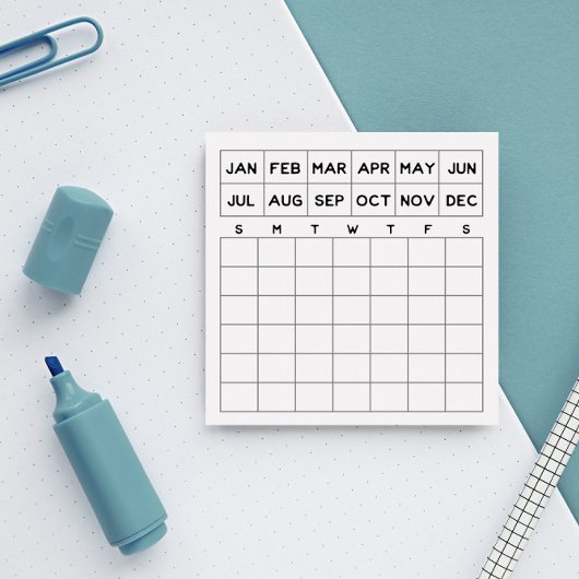 Minimalistischer Monatsplaner Mini-Kalender Post-it Klebezettel