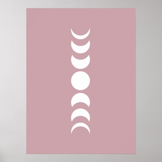 Minimalistischer Mond, Pink/Mauve, Mauer - Kunstdr Poster (Vorne)