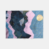 Minimalistischer Mond Sternen Himmel Bergtal Fleecedecke (Vorderseite (Horizontal))