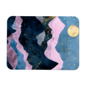 Minimalistischer Mond Sternenhimmel Bergtal Magnet (Horizontal)