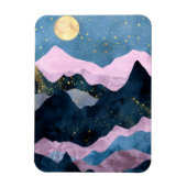 Minimalistischer Mond Sternenhimmel Bergtal Magnet (Vertikal)