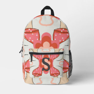 Minimalistischer Mond und Pilze cool Bedruckter Rucksack