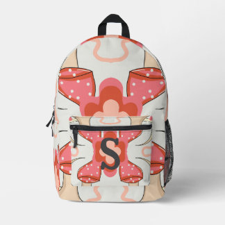 Minimalistischer Mond und Pilze | cool Bedruckter Rucksack