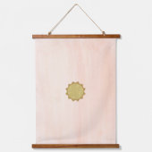 Minimalistischer Mond und Sonne Wandteppich Mit Holzrahmen (Vorderseite)